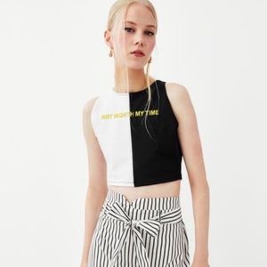 ZARA Black and White Crop Top